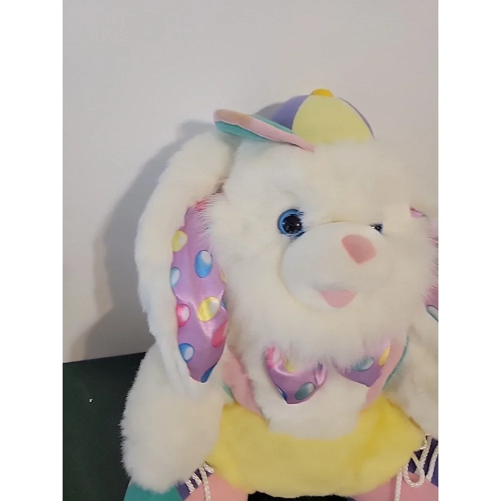 Vtg Pastal Bunny Rabbit Plush Jellybean Satin Bowtie 16